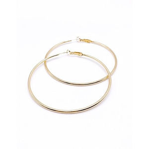 Earring Classic 2.75 Inch Leverback Hoops Gold/Silver